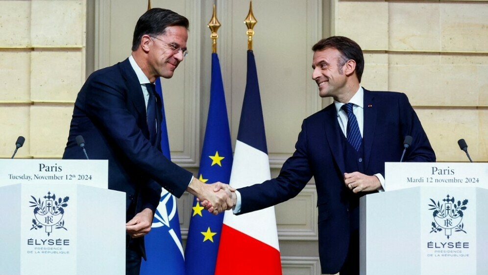 Mark Rutte i Emmanuel Macron