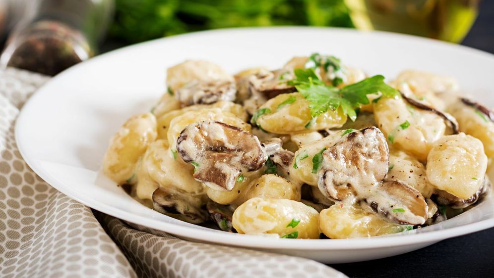 Njoki s gljivama i plavim sirom