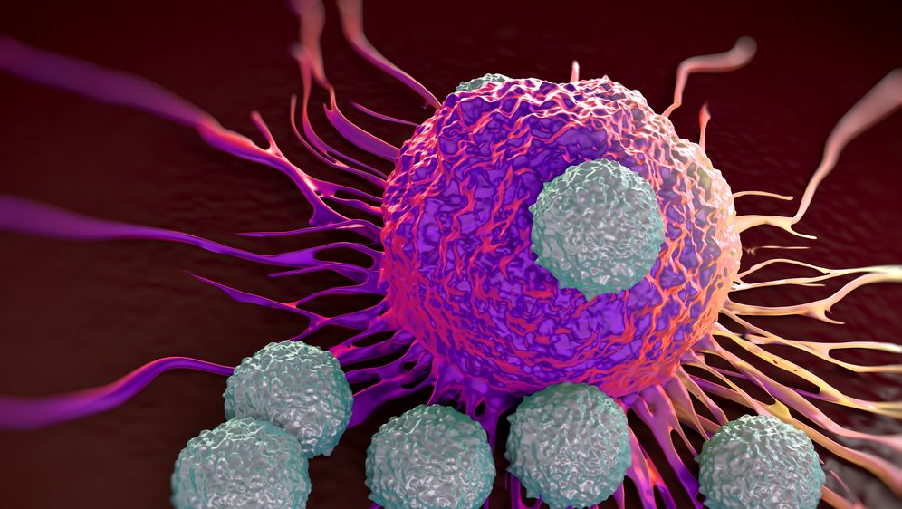 T-stanice napadaju stanicu raka, ilustracija