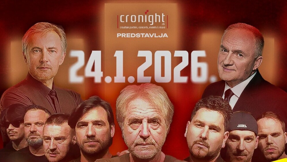 Plakat za koncert hrvatskih izvođača u Švicarskoj