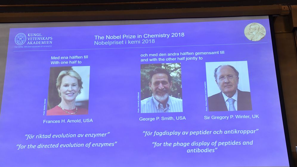 Frances Arnold, George Smith i Gregory Winter (Foto: AFP)