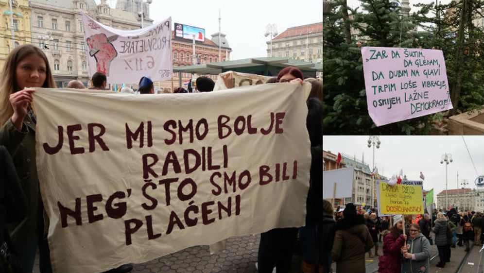 Nose ih tinejdžeri, studenti i profesori: Evo kako je izgledao veliki prosvjed u Zagrebu – na transparentima FOTO
