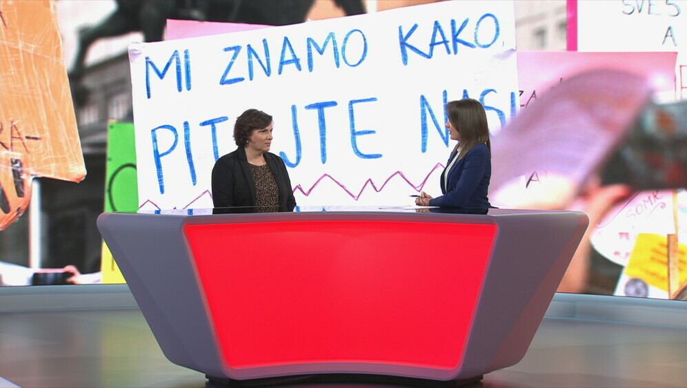 Sanja Vištica s Iskra Vostrel Prpić, sindikalistica i jedna od organizatorica prosvjeda - 1
