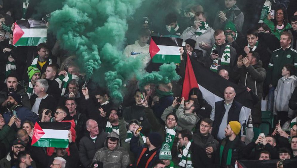 Palestinske zastavi na utakmici Lige prvaka