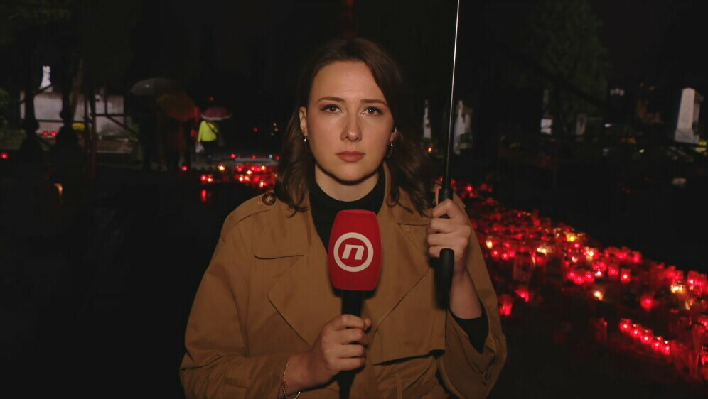 Sanja Vištica, reporterka Nove TV na Mirogoju