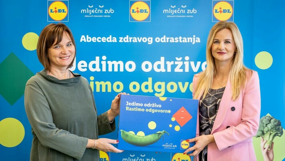 Gordana Anna Hubl, ravnateljica DV Maslacak i Lana Jugo, voditeljica CSRa i odrzivosti Lidla Hrvatska