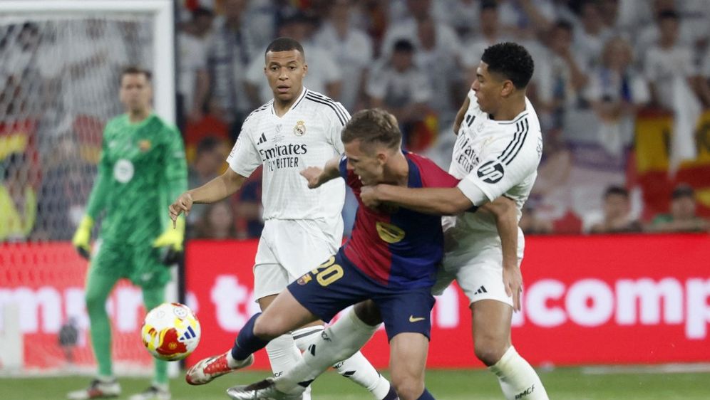 Dani Olmo, Jude Bellingham i Kylian Mbappe