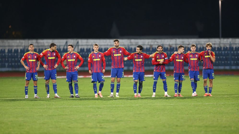 Igrači Hajduka tijekom raspucavanja jedanaesteraca