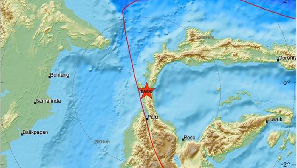 Potres u Indoneziji (Screenshot: emsc-csem)
