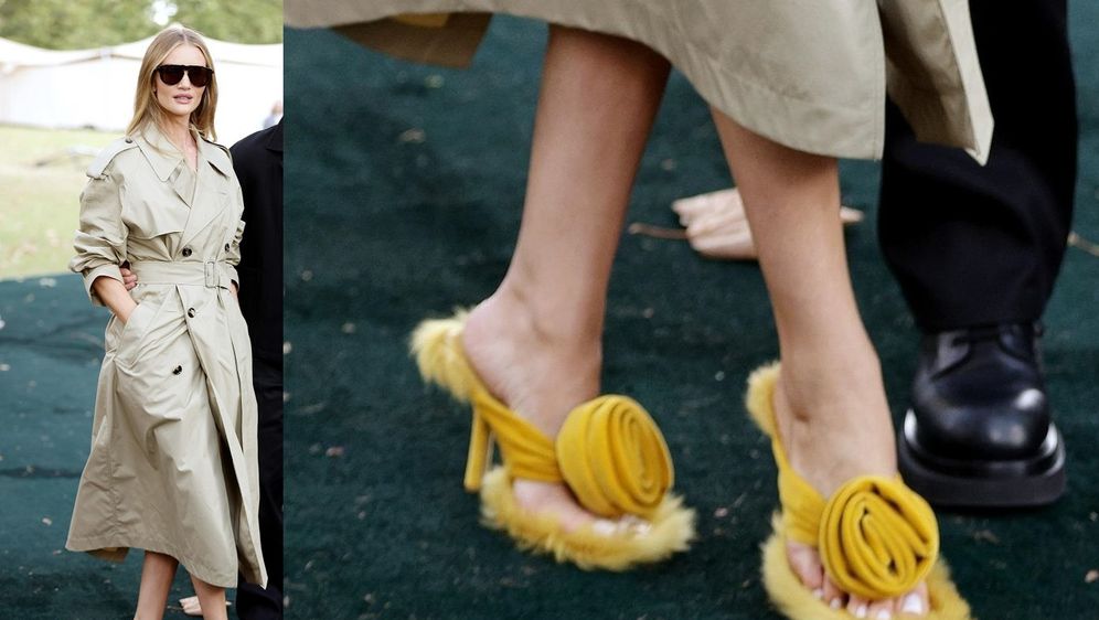 Rosie Huntington-Whiteley u čupavim Burberryjevim sandalama na londonskom Tjednu mode