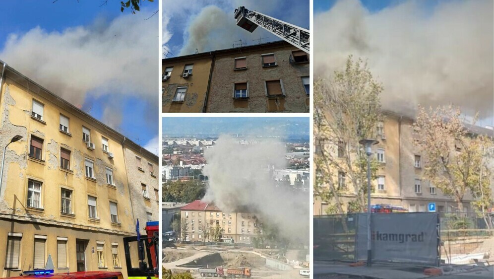 Požar u zgradi na Črnomercu