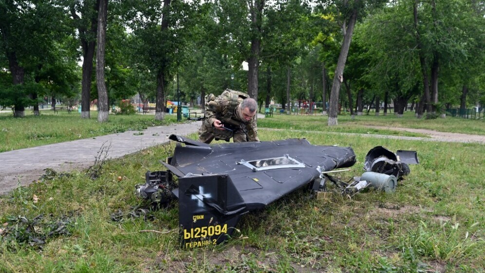 Ilustracija, dron Šehid srušen u lipnju 2025. u Ukrajini