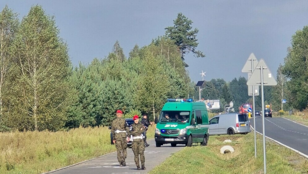 Osiguravanje područja na koje su pali dijelovi dronova