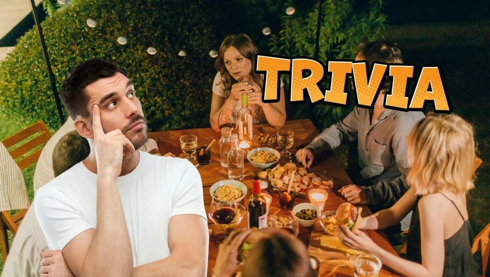 Muškarac koji razmišlja i natpis trivia